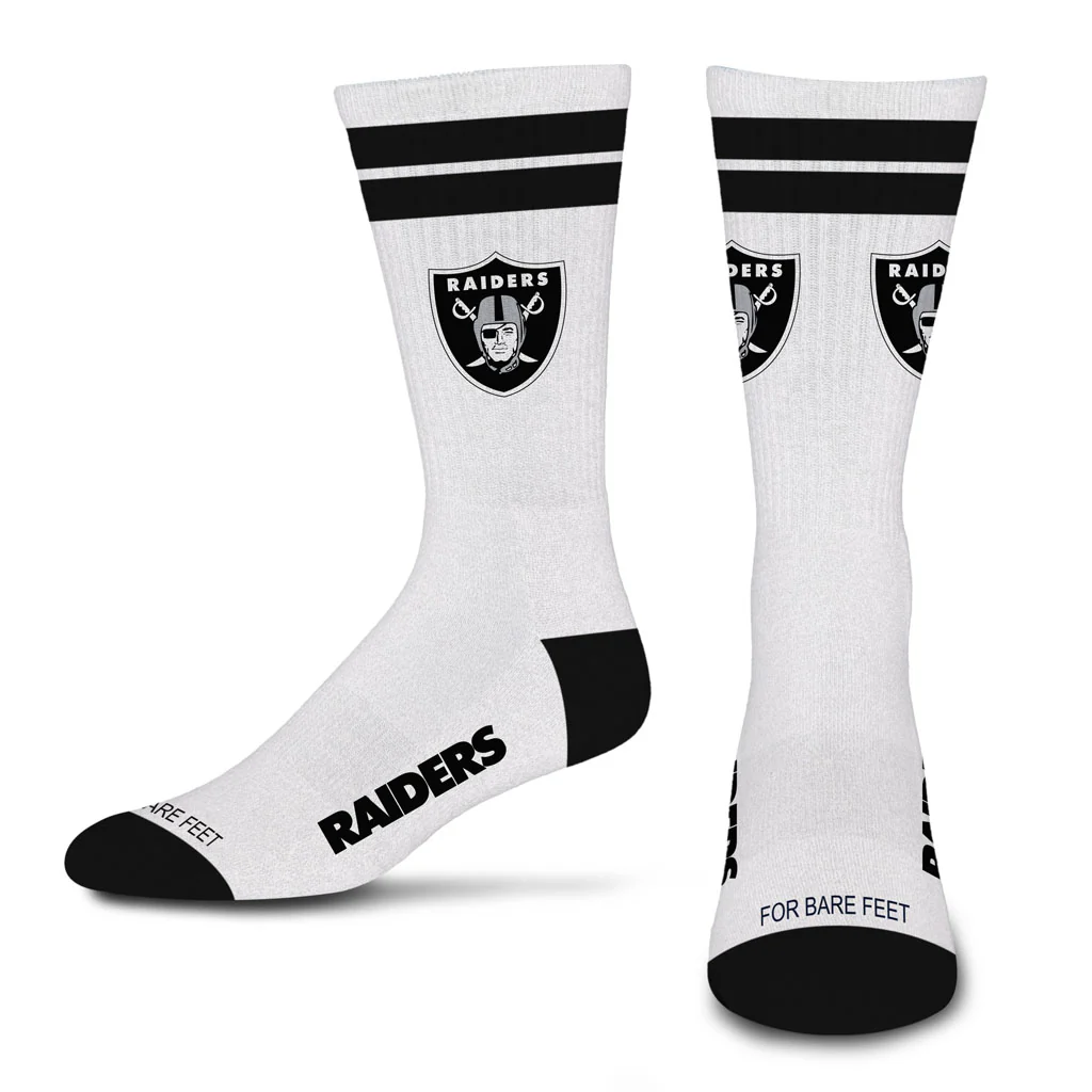 NFL Las Vegas Raiders For Bare Feet White Stripes Socks - White