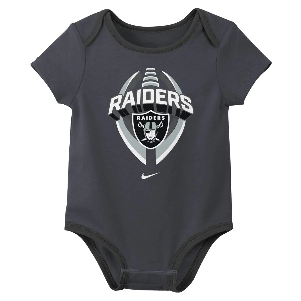 NFL Las Vegas Raiders Infant Nike 2025 Creeper 3-Piece Onesie Set - Black - Image 4