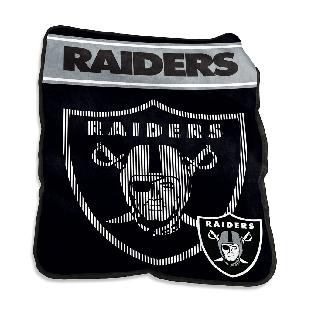 NFL Las Vegas Raiders Logo Brands 60" x 80" Raschel Blanket - Black