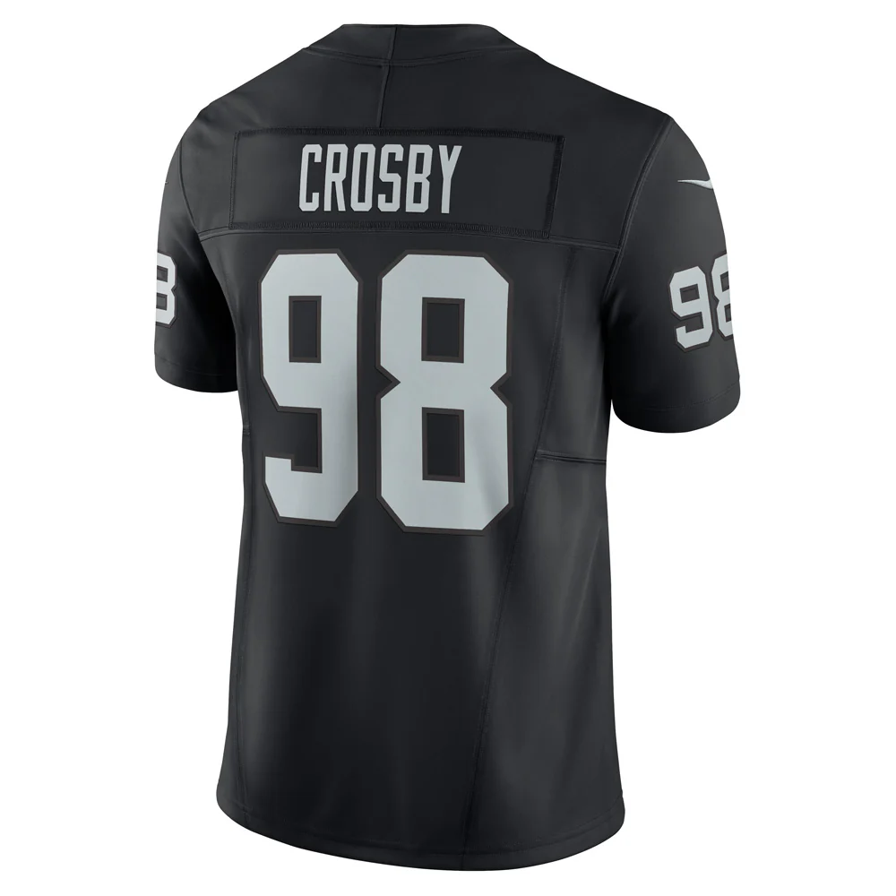 NFL Las Vegas Raiders Maxx Crosby Nike Alternate Vapor F.U.S.E. Limited Jersey - Black - Image 2