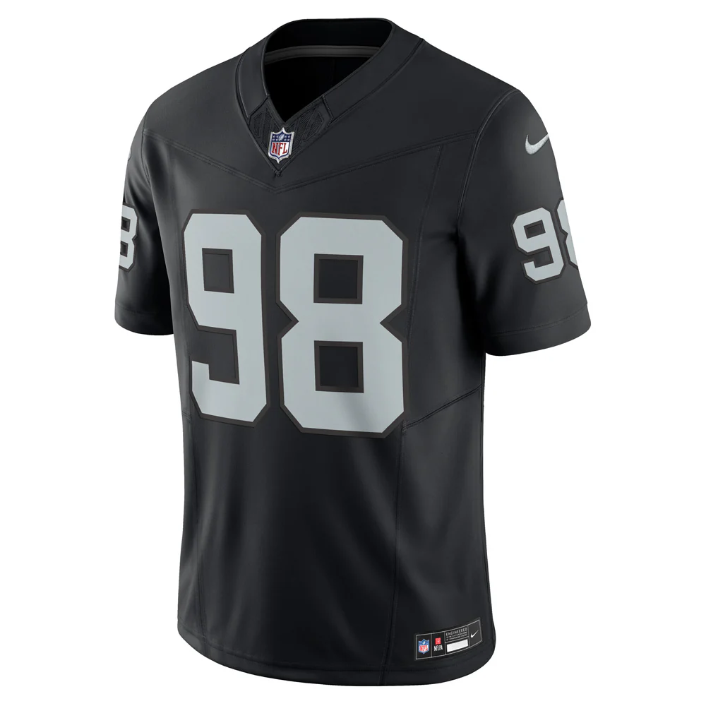 NFL Las Vegas Raiders Maxx Crosby Nike Alternate Vapor F.U.S.E. Limited Jersey - Black - Image 3