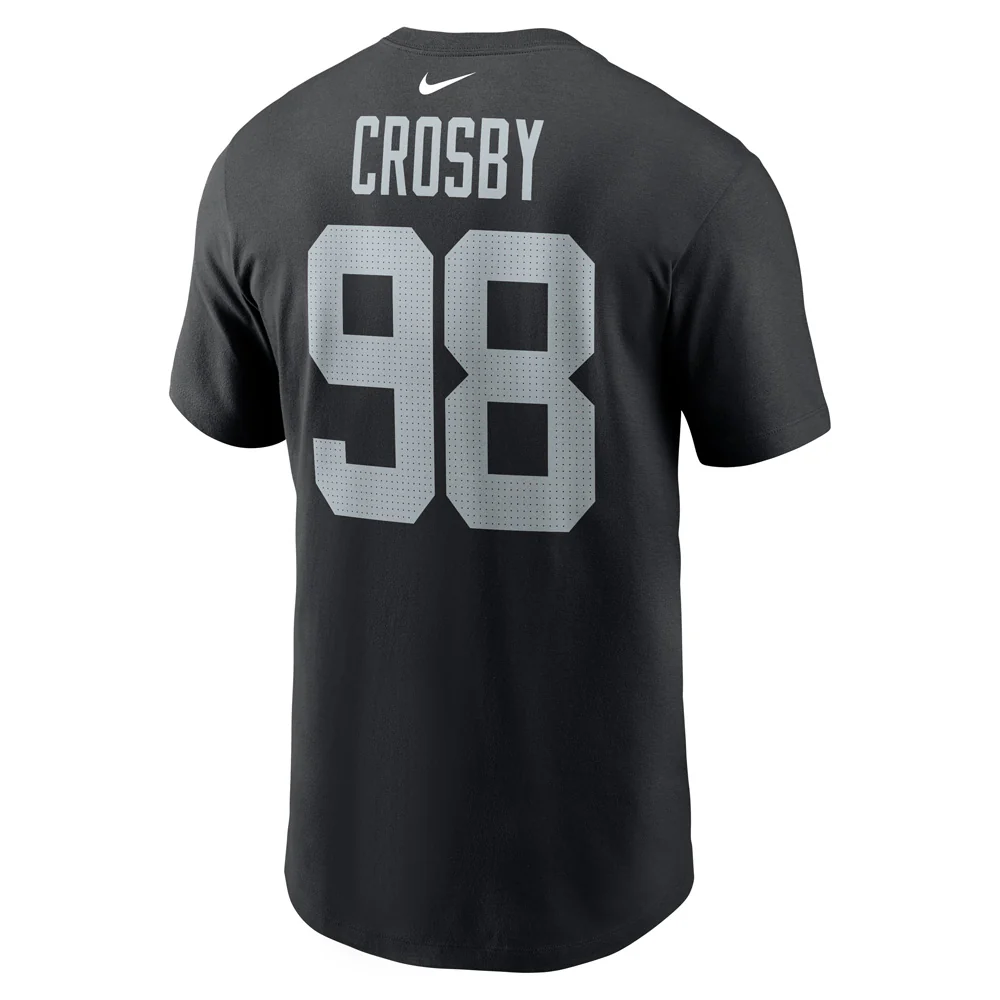 NFL Las Vegas Raiders Maxx Crosby Nike Name & Number T-Shirt - Black - Image 3