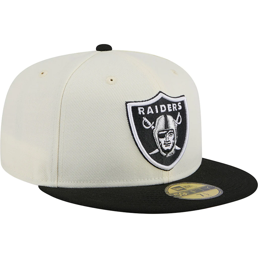 NFL Las Vegas Raiders New Era Two-Tone Chrome OTC 59FIFTY Fitted Hat - Chrome - Image 2