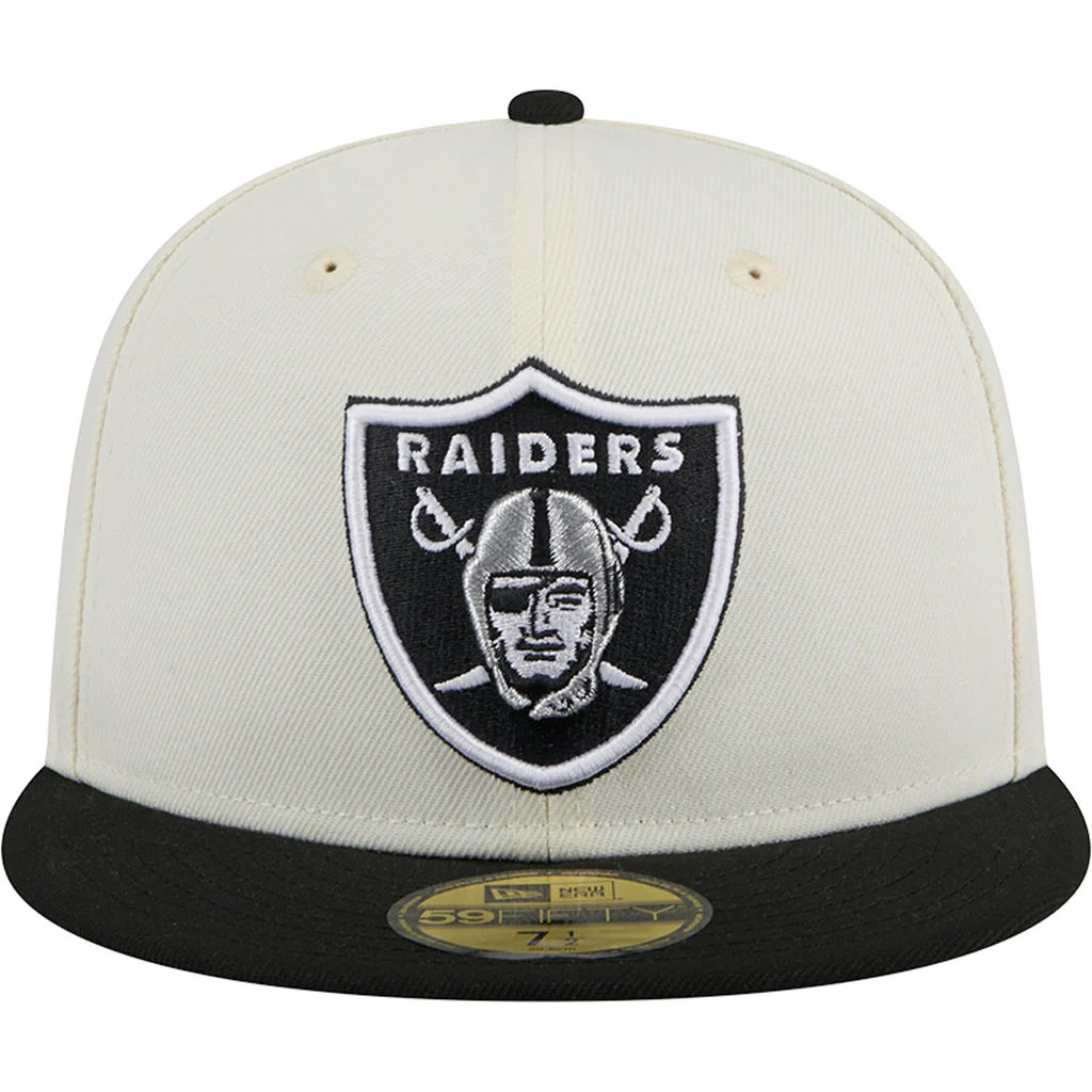 NFL Las Vegas Raiders New Era Two-Tone Chrome OTC 59FIFTY Fitted Hat - Chrome - Image 3