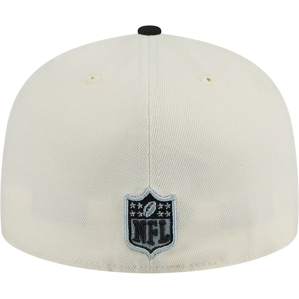 NFL Las Vegas Raiders New Era Two-Tone Chrome OTC 59FIFTY Fitted Hat - Chrome - Image 4
