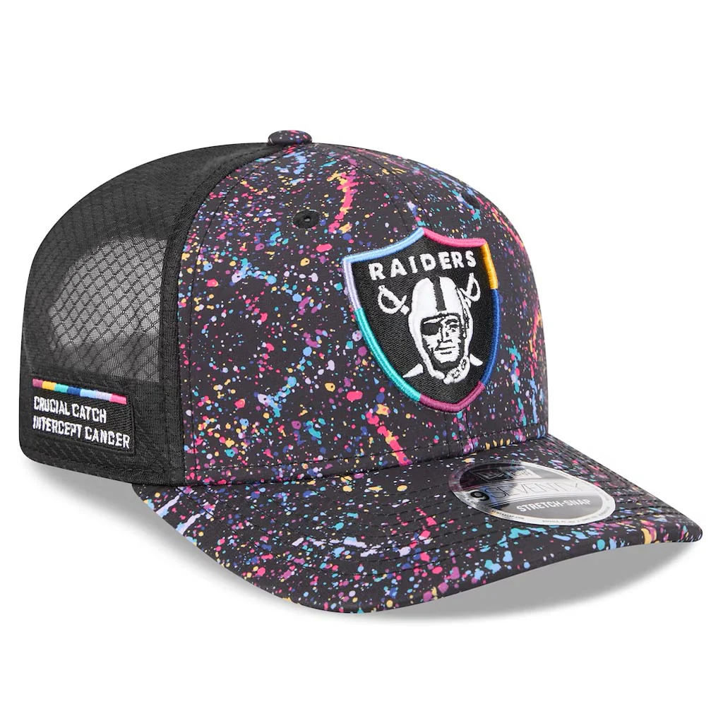 NFL Las Vegas Raiders New Era 2025 Crucial Catch 9SEVENTY Stretch-Snapback Hat - Black