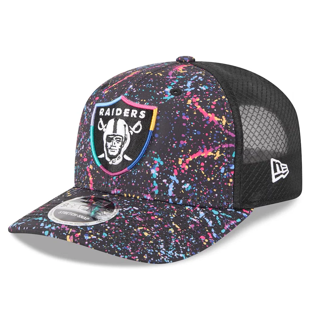 NFL Las Vegas Raiders New Era 2025 Crucial Catch 9SEVENTY Stretch-Snapback Hat - Black - Image 2