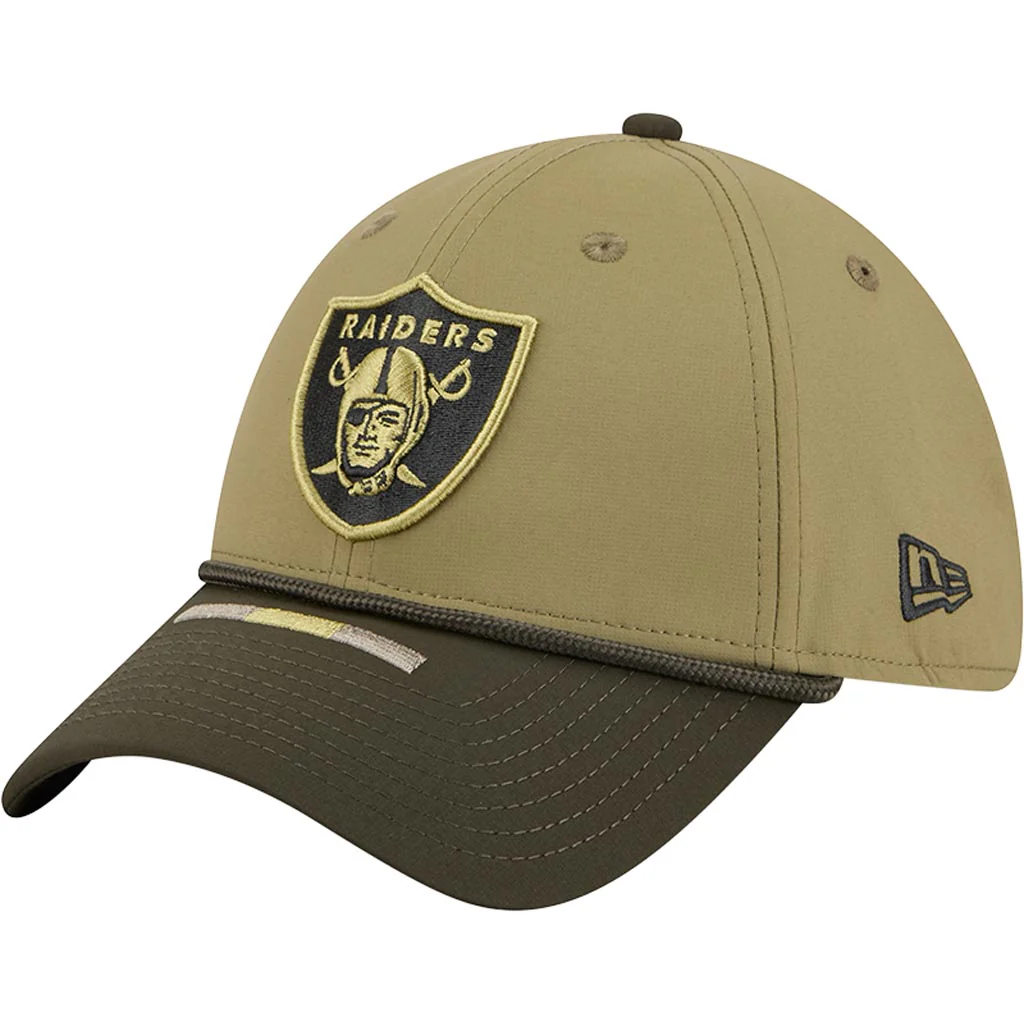 NFL Las Vegas Raiders New Era 2025 Salute to Service 39THIRTY Flex Fit Hat - Green - Image 2