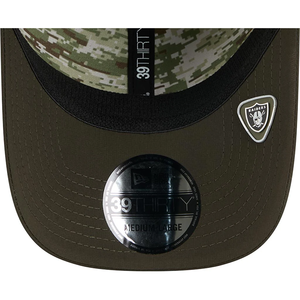 NFL Las Vegas Raiders New Era 2025 Salute to Service 39THIRTY Flex Fit Hat - Green - Image 5