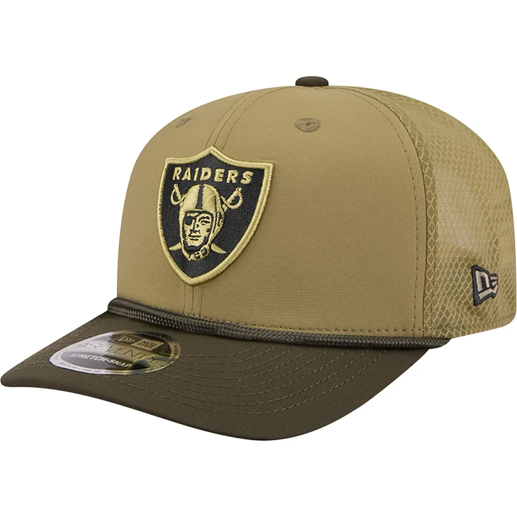 NFL Las Vegas Raiders New Era 2025 Salute to Service 9SEVENTY Stretch-Snapback Hat - Green - Image 2