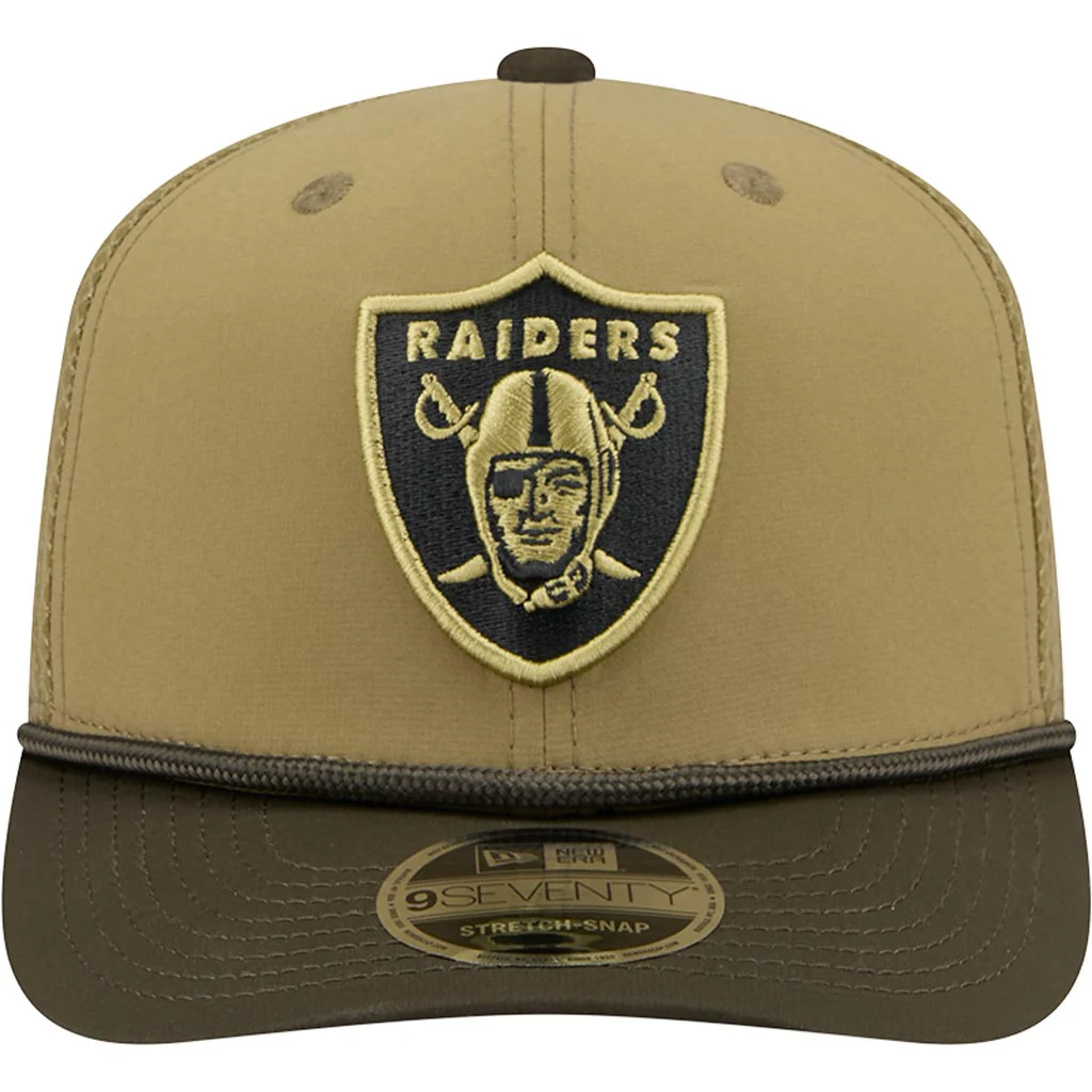 NFL Las Vegas Raiders New Era 2025 Salute to Service 9SEVENTY Stretch-Snapback Hat - Green - Image 3