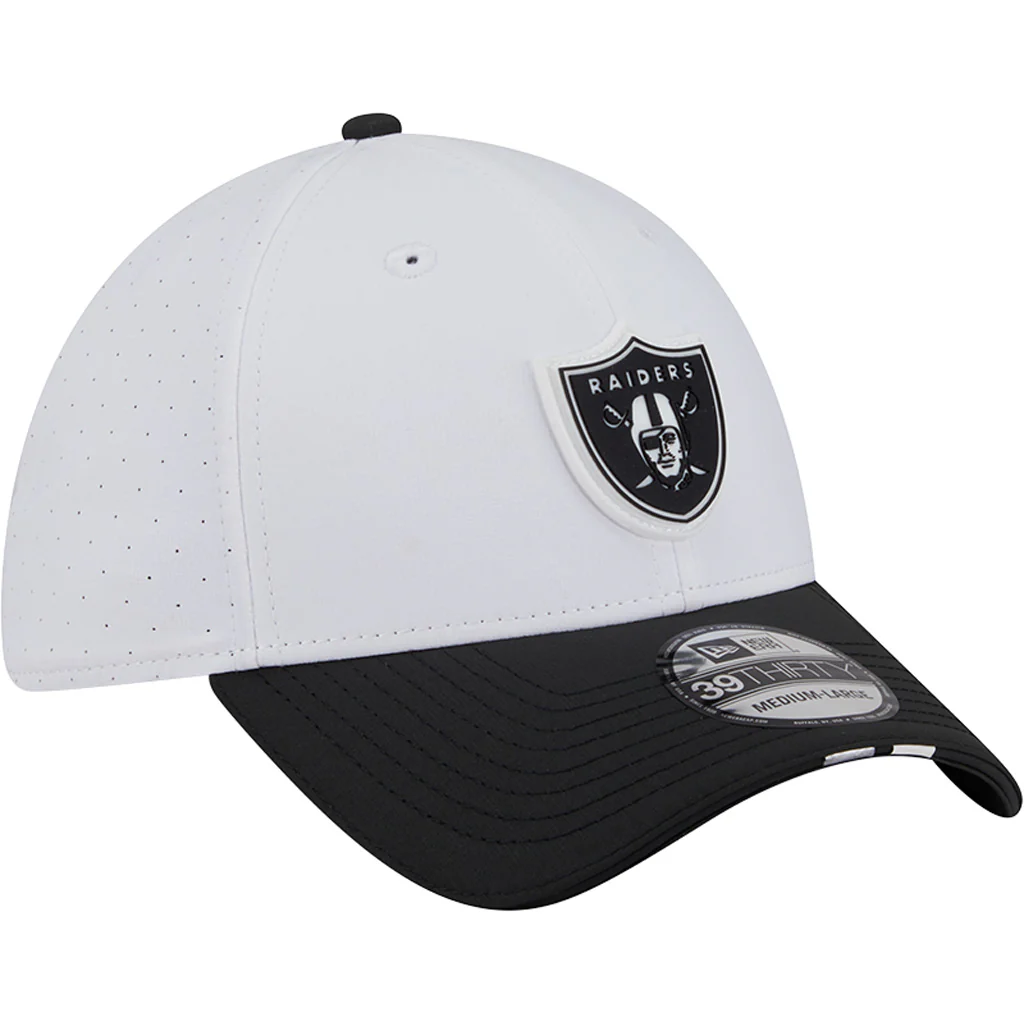 NFL Las Vegas Raiders New Era 2025 Training 39THIRTY Flex Fit Hat - White - Image 2