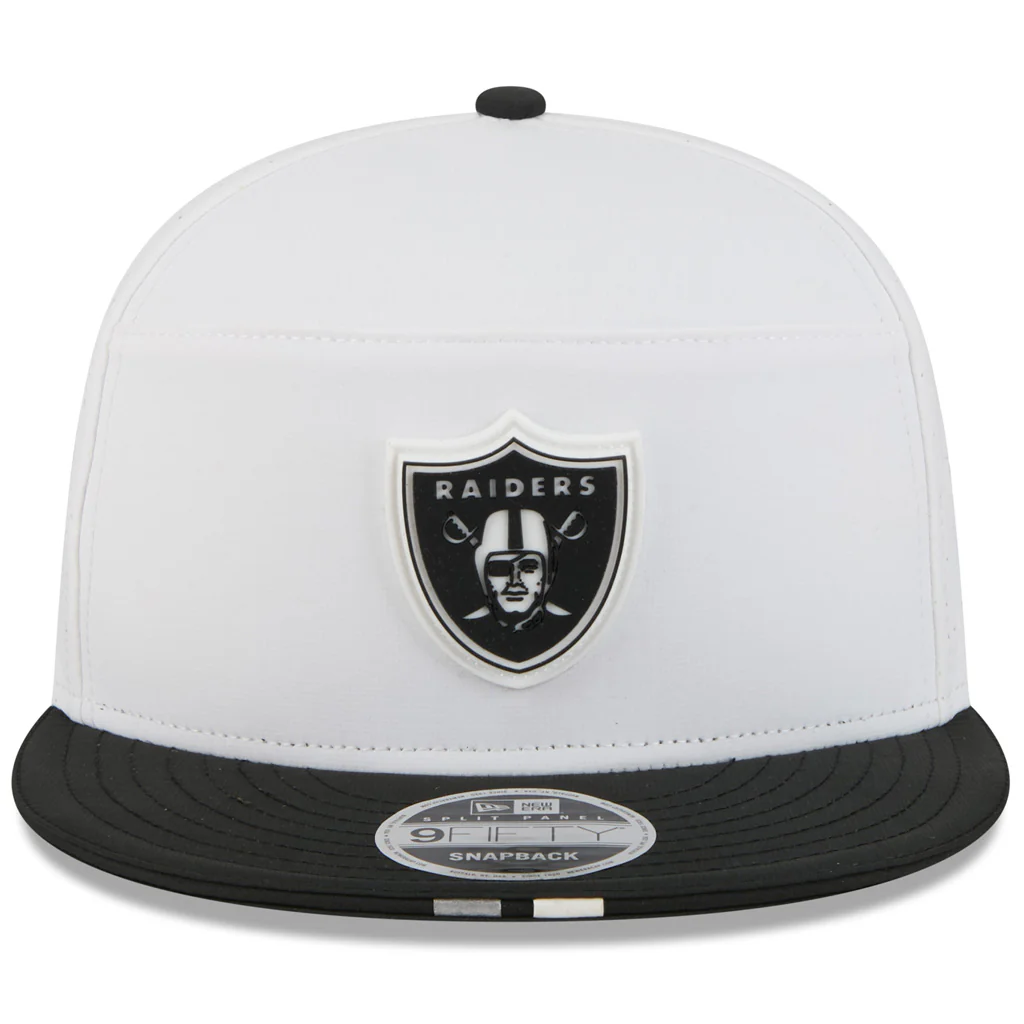 NFL Las Vegas Raiders New Era 2025 Training 9FIFTY Split Panel Snapback Hat - White - Image 3