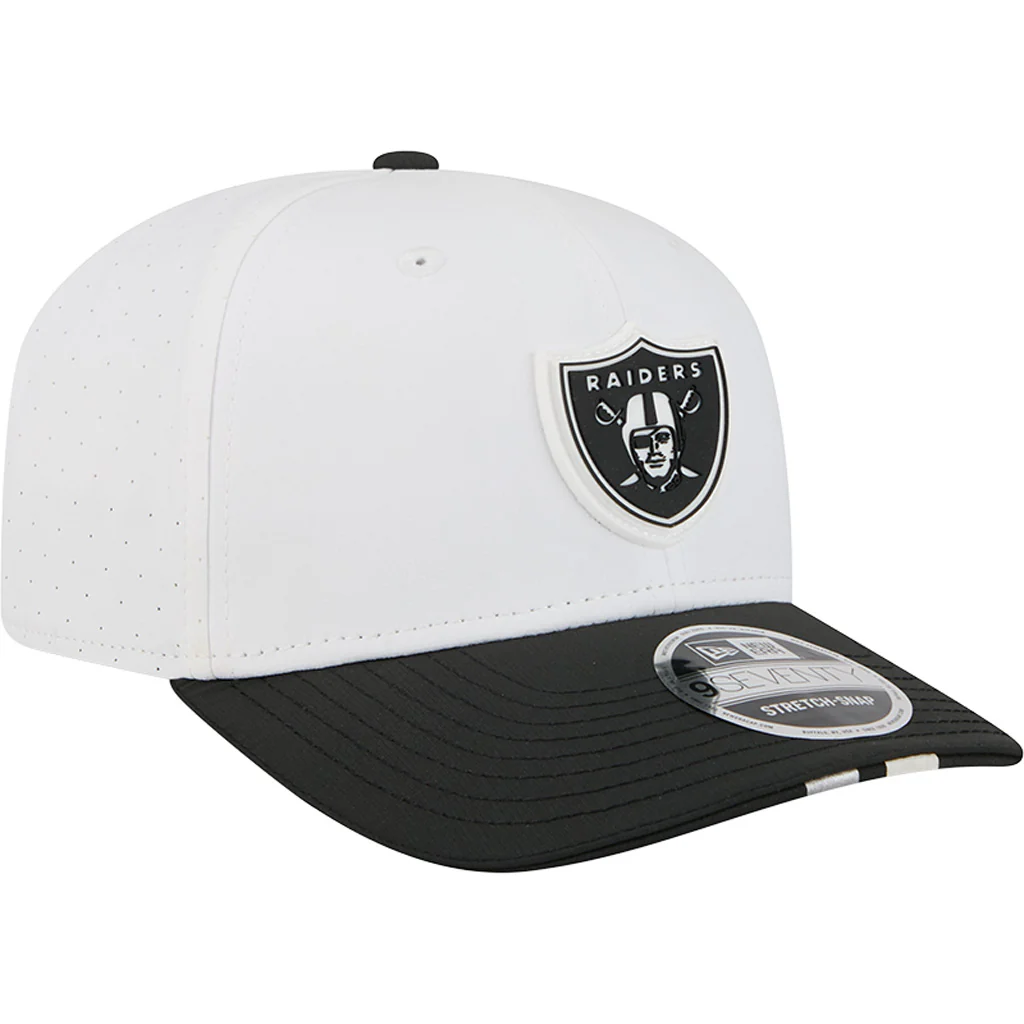 NFL Las Vegas Raiders New Era 2025 Training 9SEVENTY Stretch-Snapback Hat - White - Image 2