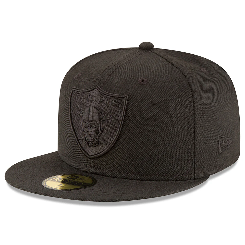 NFL Las Vegas Raiders New Era Black on Black 59FIFTY Fitted Hat