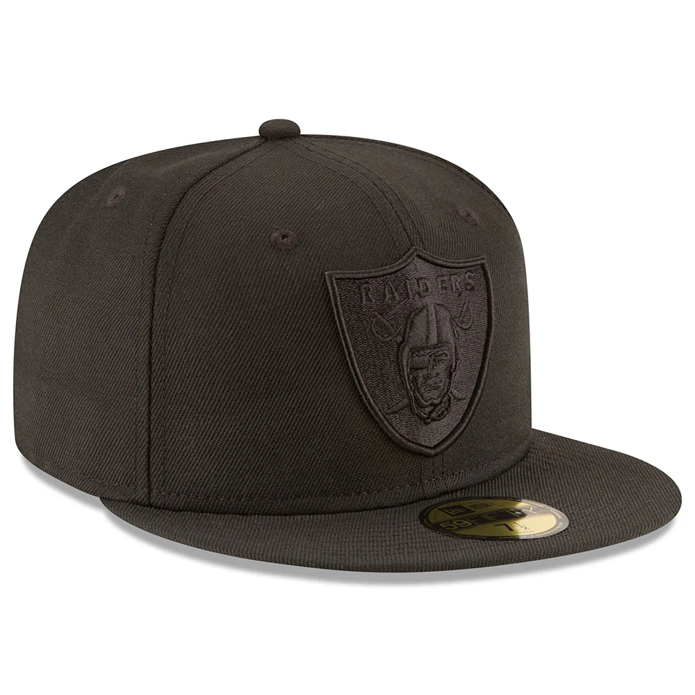 NFL Las Vegas Raiders New Era Black on Black 59FIFTY Fitted Hat - Image 2
