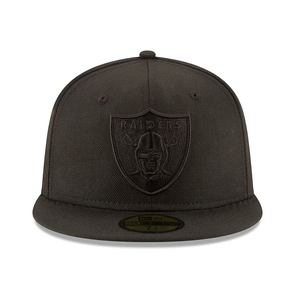 NFL Las Vegas Raiders New Era Black on Black 59FIFTY Fitted Hat - Image 3