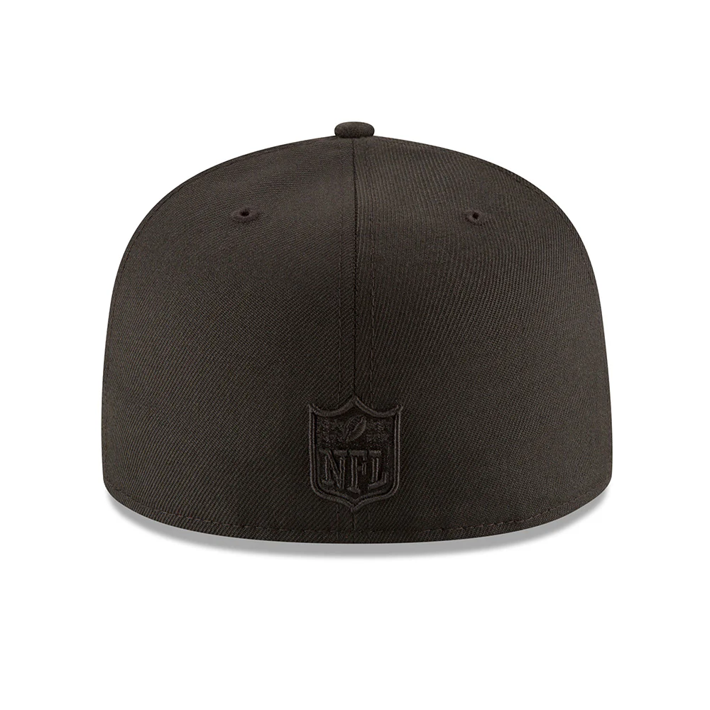 NFL Las Vegas Raiders New Era Black on Black 59FIFTY Fitted Hat - Image 4