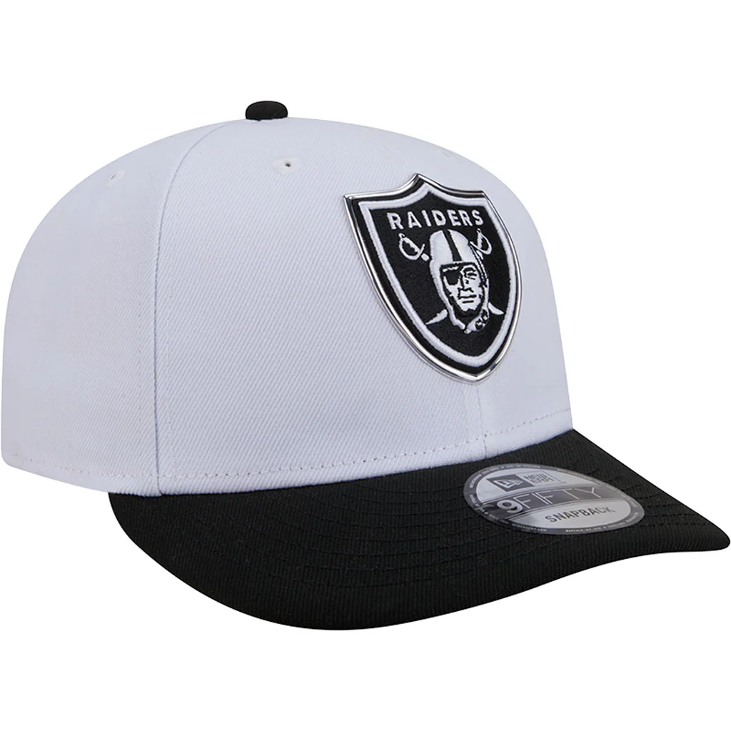 NFL Las Vegas Raiders New Era Black & White 2026 Draft 9FIFTY Snapback Hat - White - Image 2