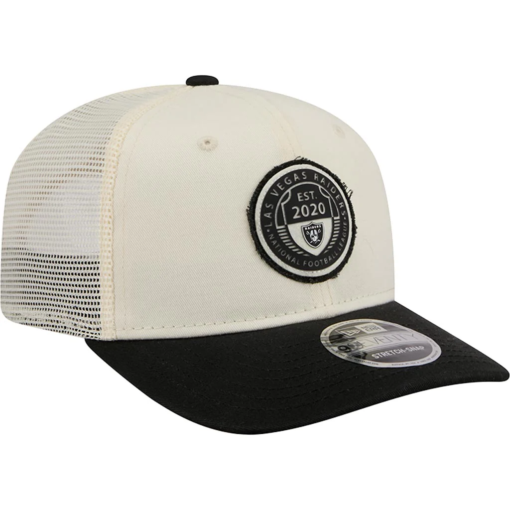 NFL Las Vegas Raiders New Era Circle 9SEVENTY Stretch-Snapback Hat - Cream - Image 2