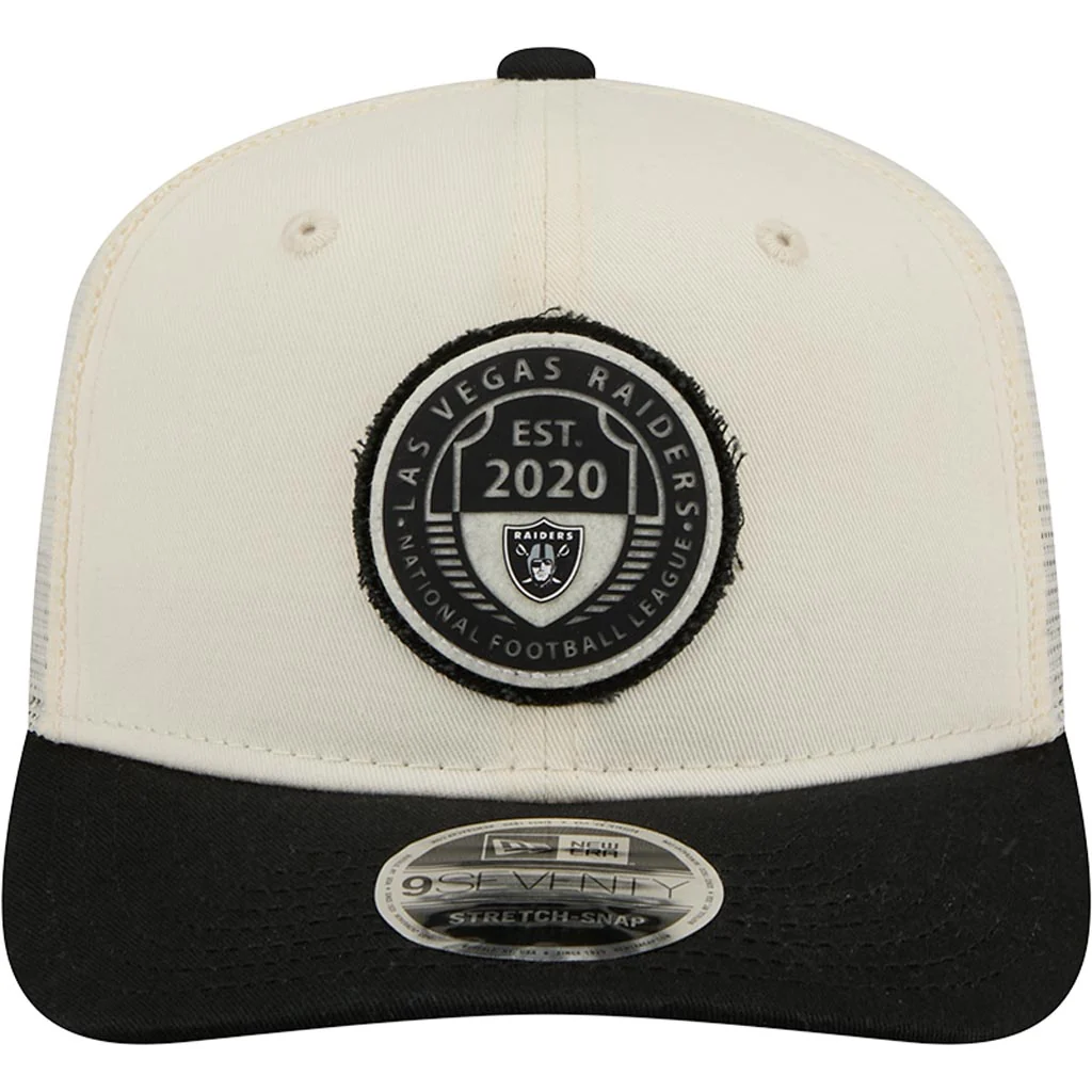 NFL Las Vegas Raiders New Era Circle 9SEVENTY Stretch-Snapback Hat - Cream - Image 3