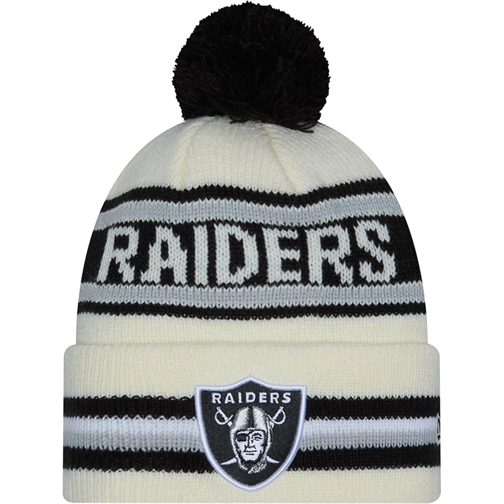 NFL Las Vegas Raiders New Era Classic Knit Beanie Hat - Cream