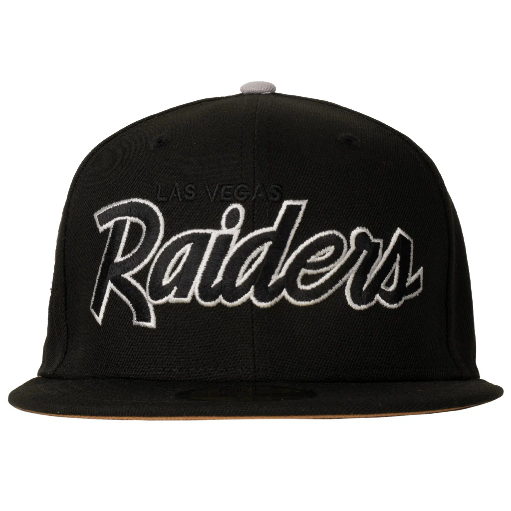 NFL Las Vegas Raiders New Era Gray Outline Logo 59FIFTY Fitted Hat - Black - Image 3