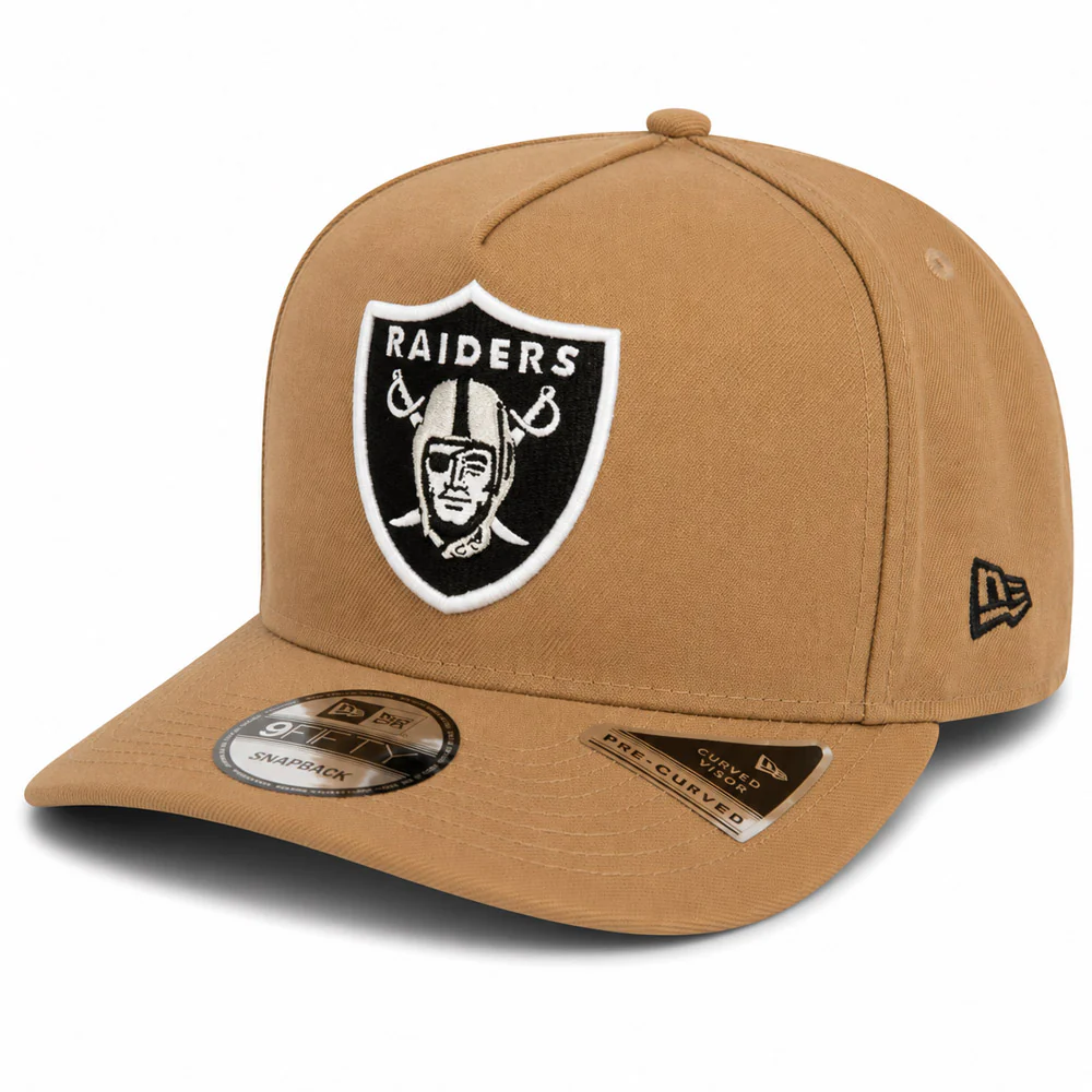 NFL Las Vegas Raiders New Era Khaki 9FIFTY A-Frame Snapback Hat - Khaki
