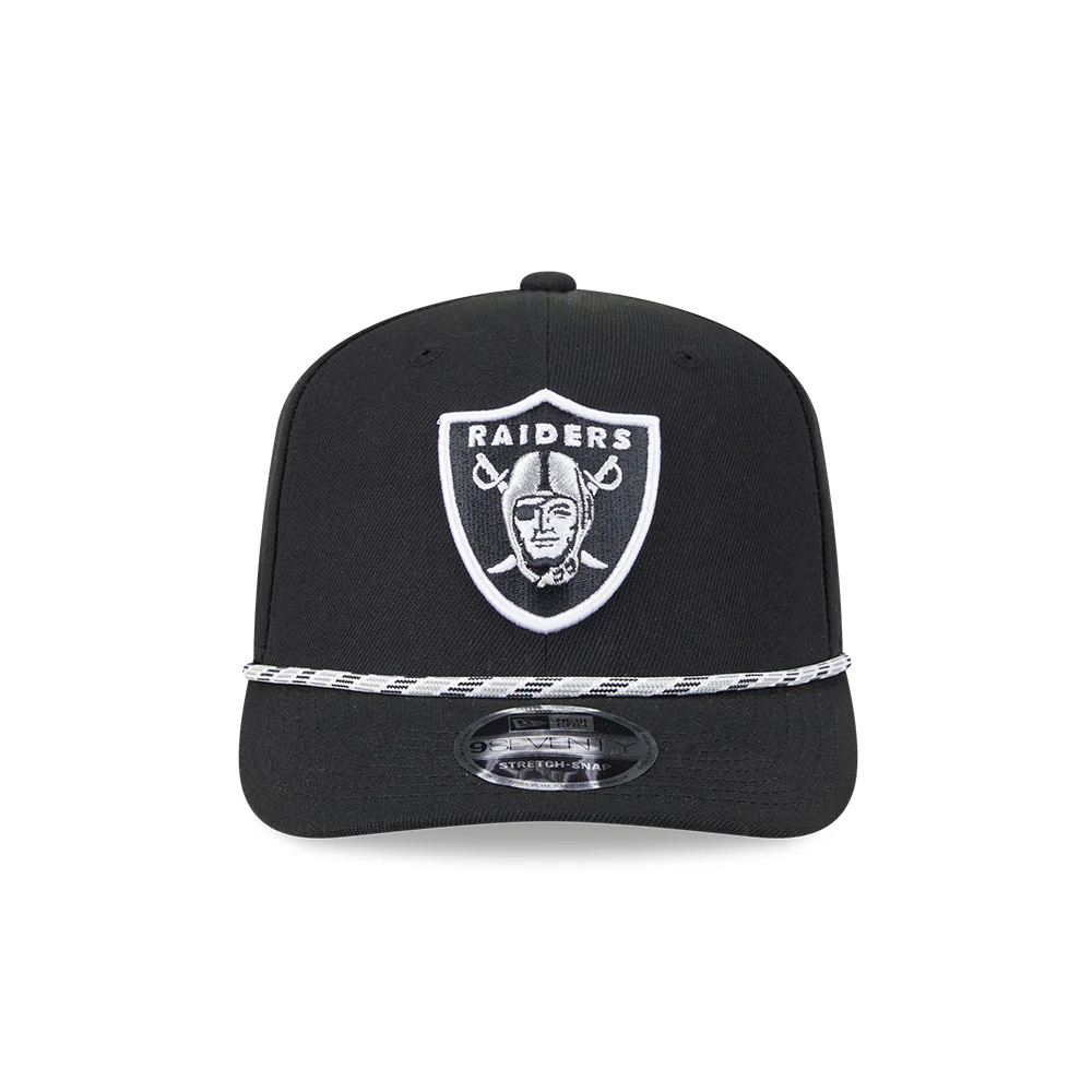 NFL Las Vegas Raiders New Era Multicolor Rope 9SEVENTY Stretch-Snapback Hat - Black - Image 3