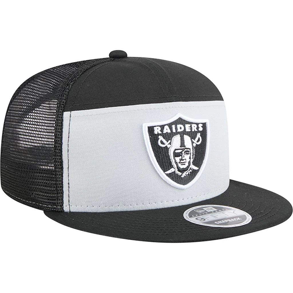 NFL Las Vegas Raiders New Era Outdoor 9FIFTY Split Panel Snapback Hat - Gray - Image 2