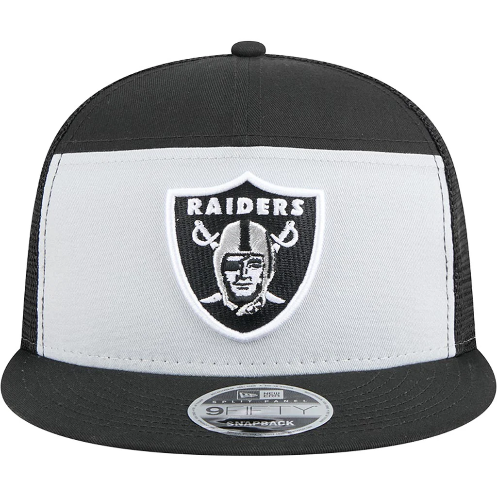 NFL Las Vegas Raiders New Era Outdoor 9FIFTY Split Panel Snapback Hat - Gray - Image 3