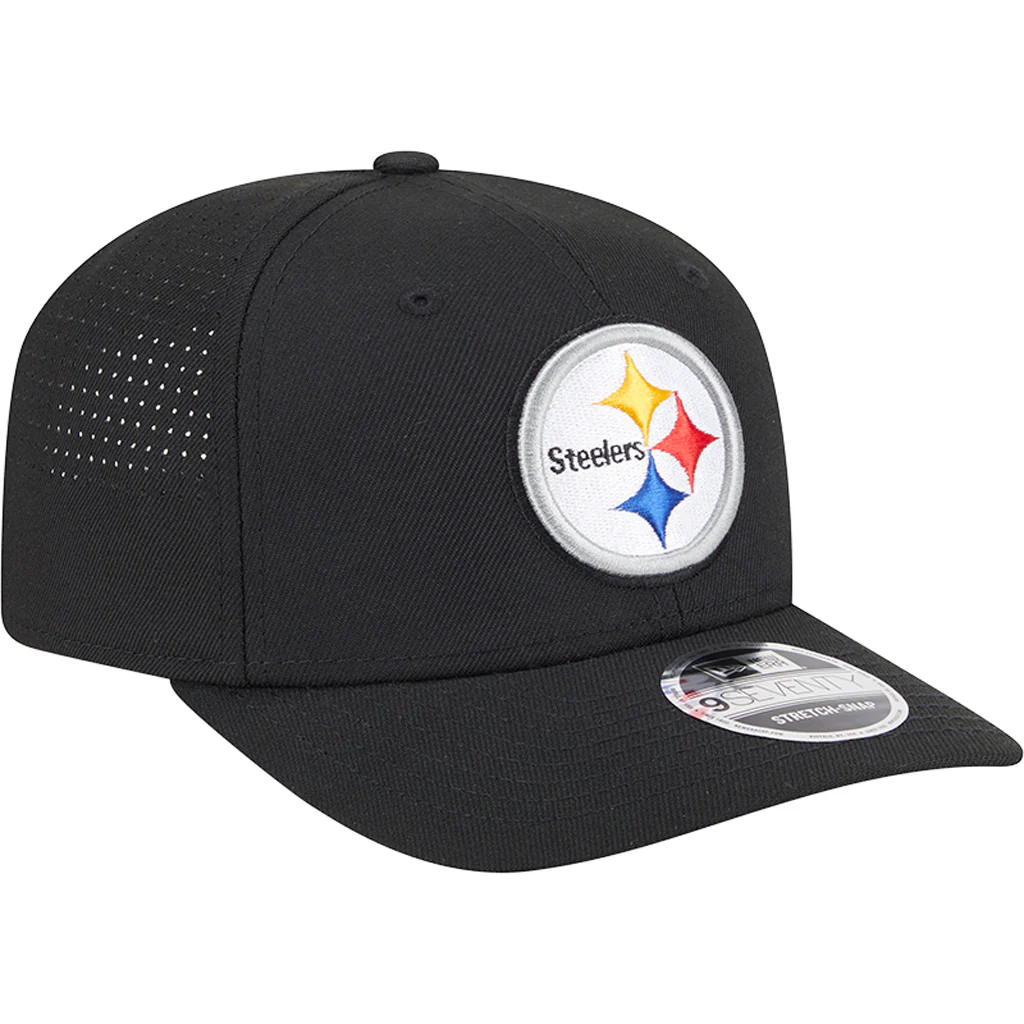 NFL Pittsburgh Steelers New Era Performance 9SEVENTY Stretch-Snapback Hat - Black - Image 2
