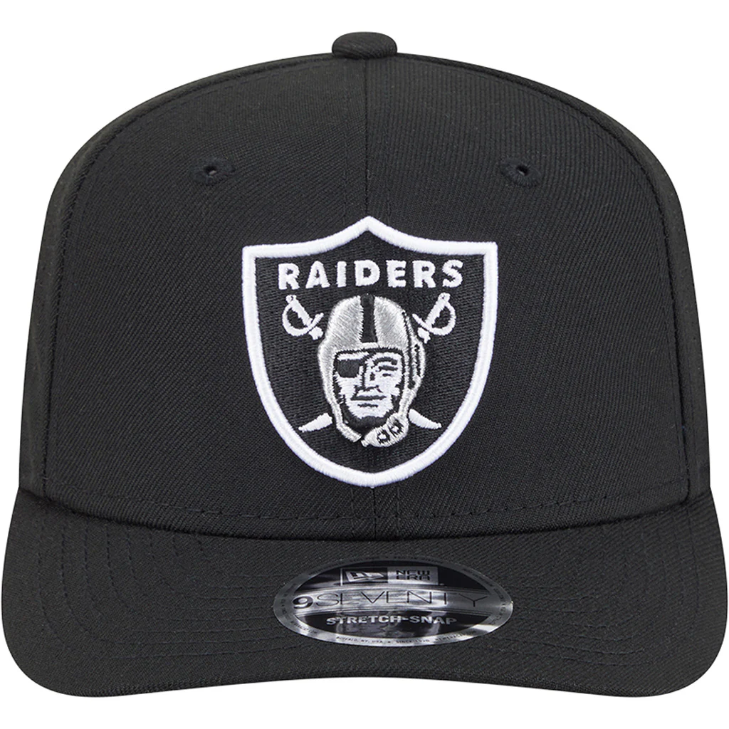 NFL Las Vegas Raiders New Era Performance 9SEVENTY Stretch-Snapback Hat - Black - Image 3