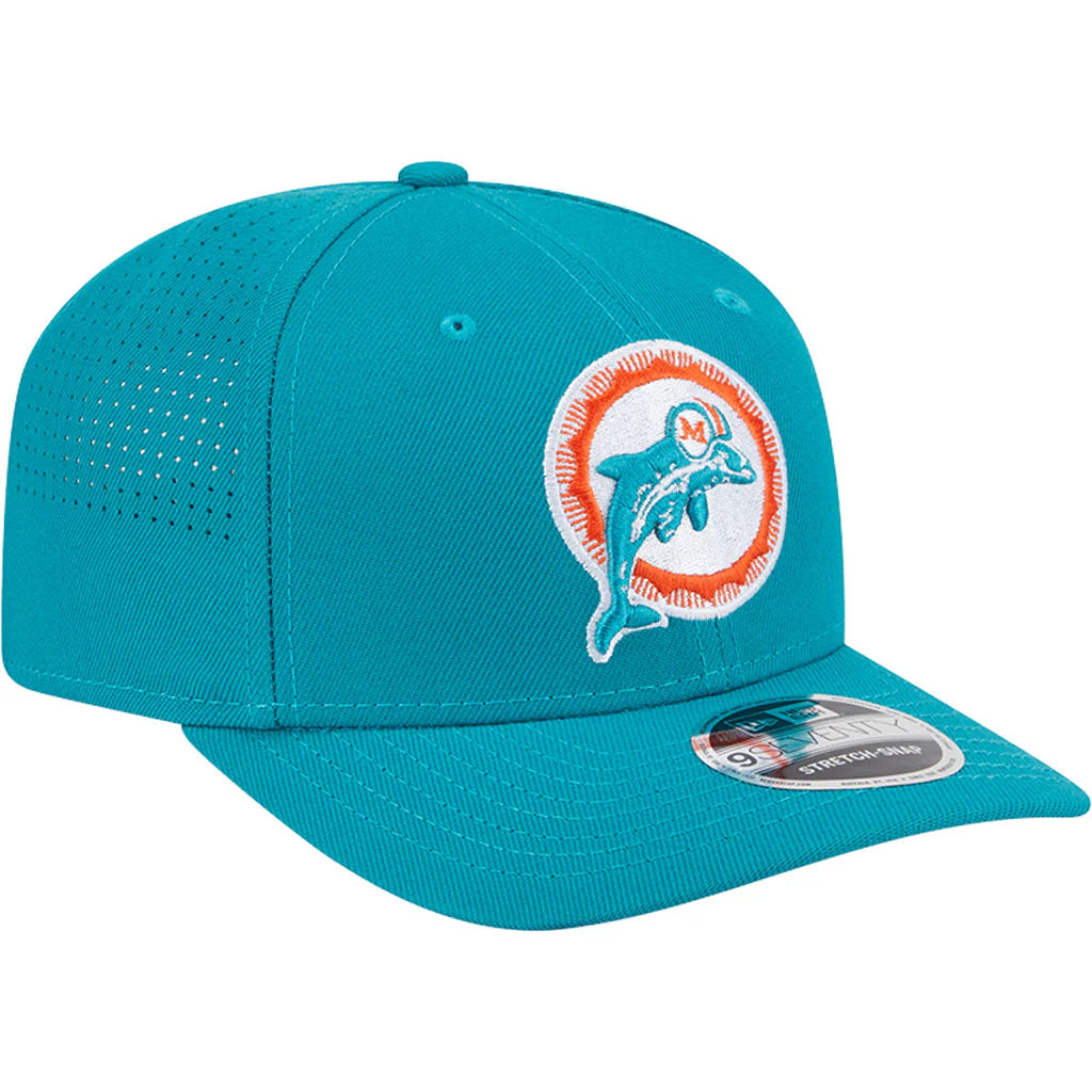 NFL Miami Dolphins New Era Performance 9SEVENTY Stretch-Snapback Hat - Teal - Image 2