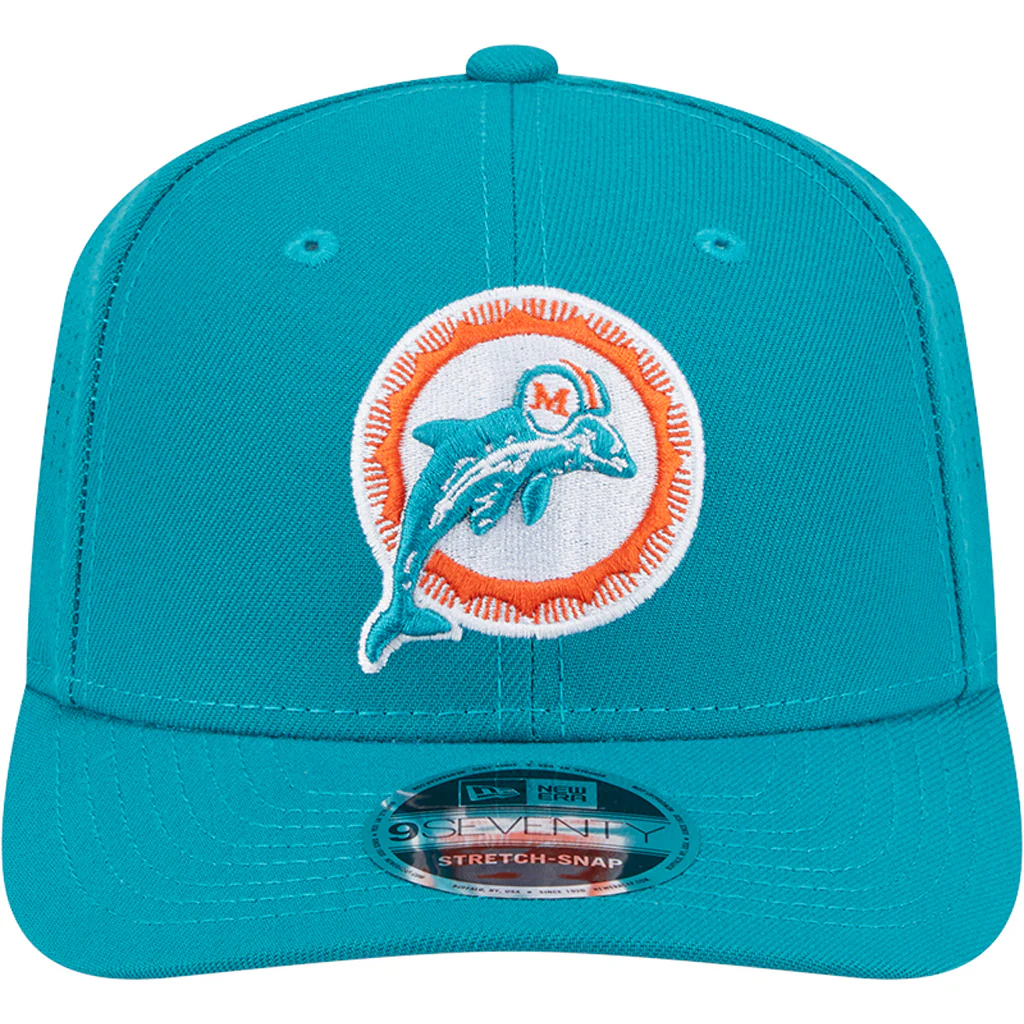 NFL Miami Dolphins New Era Performance 9SEVENTY Stretch-Snapback Hat - Teal - Image 3