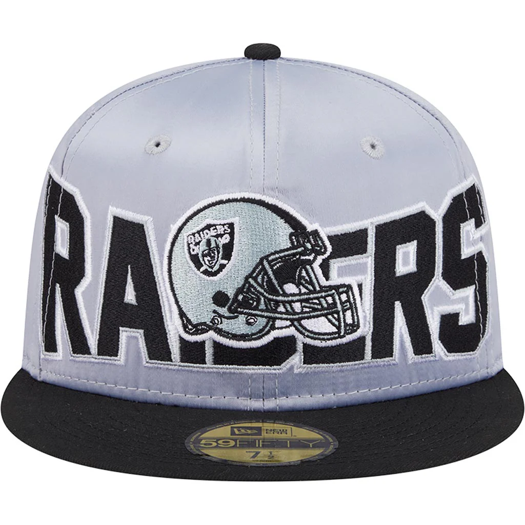NFL Las Vegas Raiders New Era Satin 59FIFTY Fitted Hat - Gray - Image 3