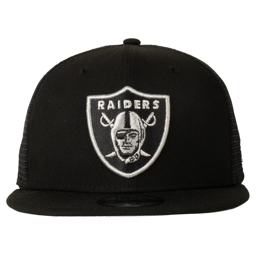 NFL Las Vegas Raiders New Era Shadowline 9FIFTY Snapback Trucker Hat - Black - Image 2