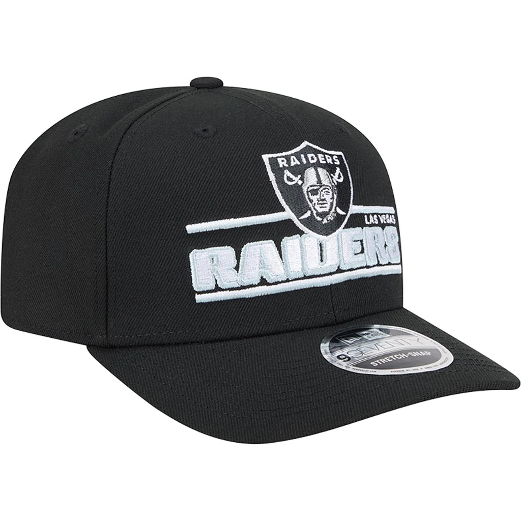 NFL Las Vegas Raiders New Era Stated 9SEVENTY Stretch-Snapback Hat - Black - Image 2