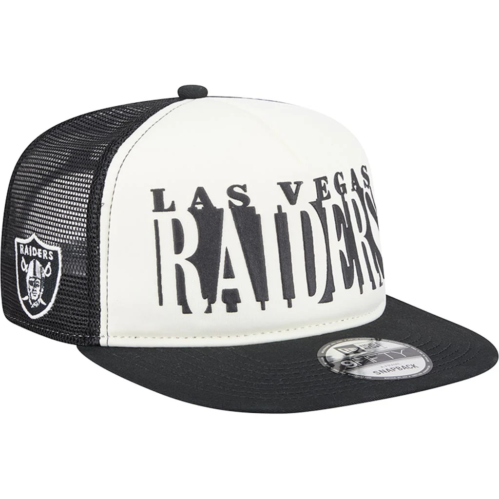 NFL Las Vegas Raiders New Era Team Cutout 9FIFTY A-Frame Snapback Hat - Cream