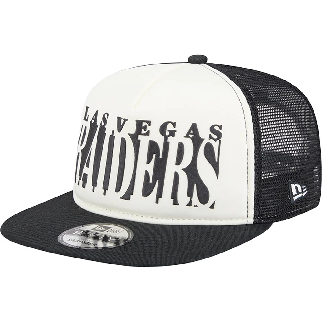 NFL Las Vegas Raiders New Era Team Cutout 9FIFTY A-Frame Snapback Hat - Cream - Image 2