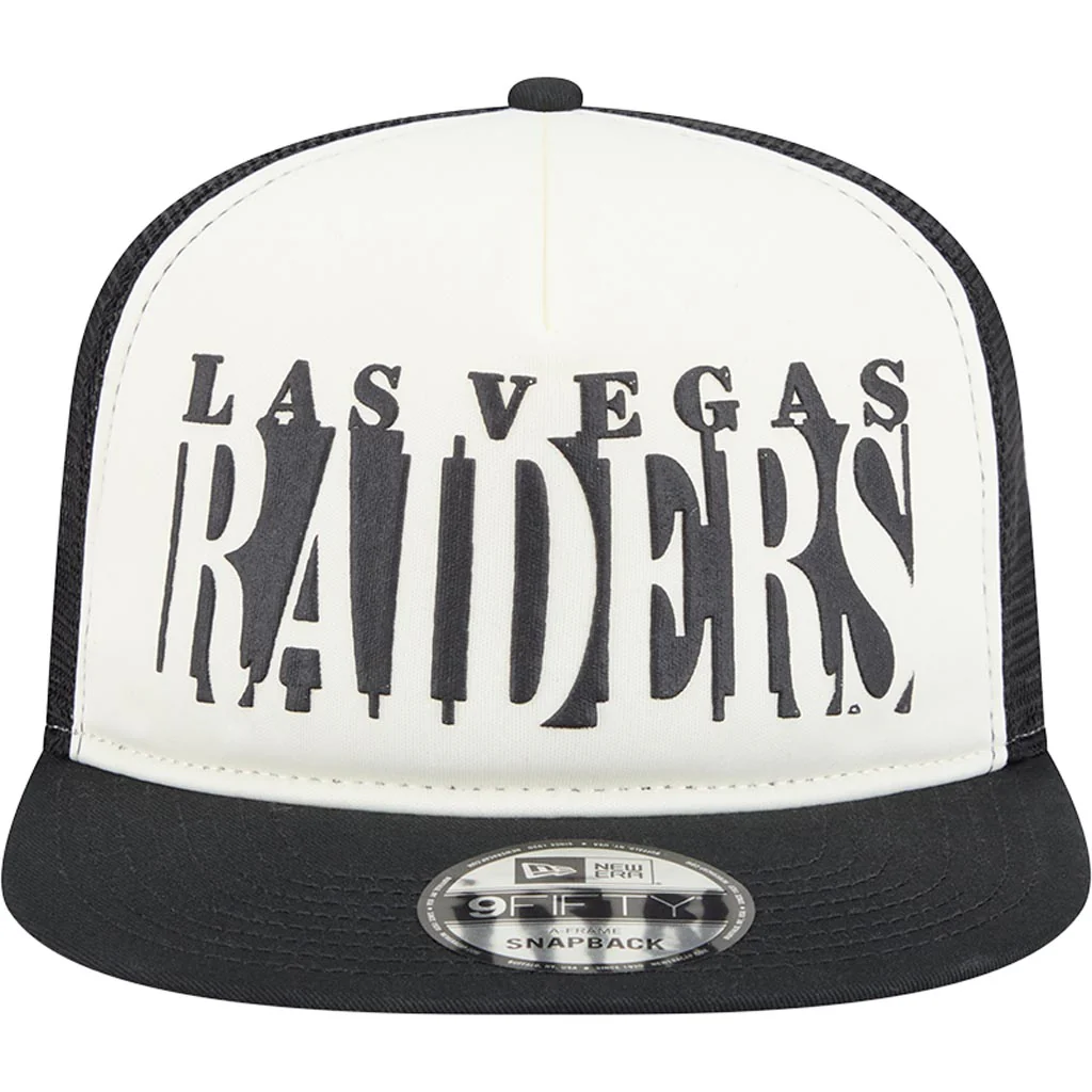 NFL Las Vegas Raiders New Era Team Cutout 9FIFTY A-Frame Snapback Hat - Cream - Image 3