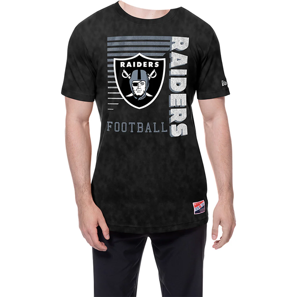 NFL Las Vegas Raiders New Era Throwback Wash T-Shirt - Black