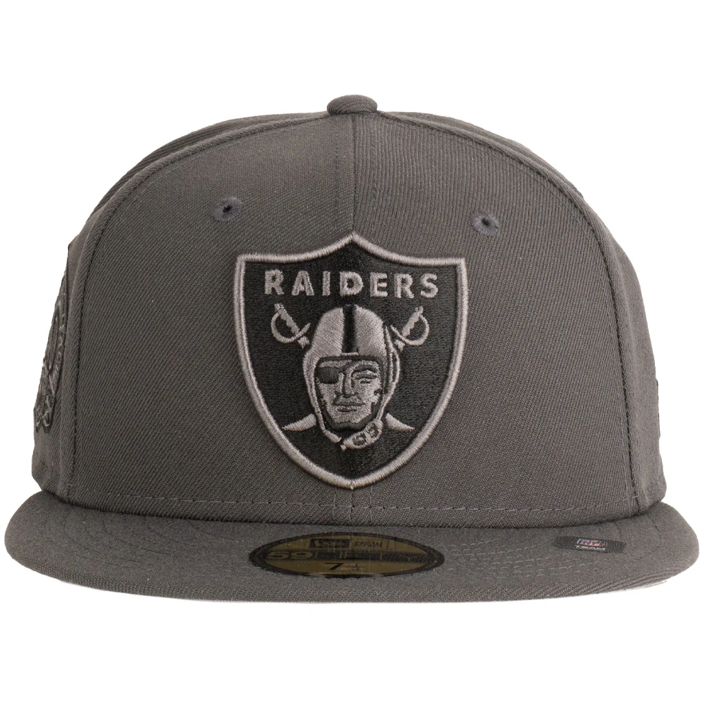 NFL Las Vegas Raiders New Era Tonal Graphite 59FIFTY Fitted Hat - Graphite - Image 2