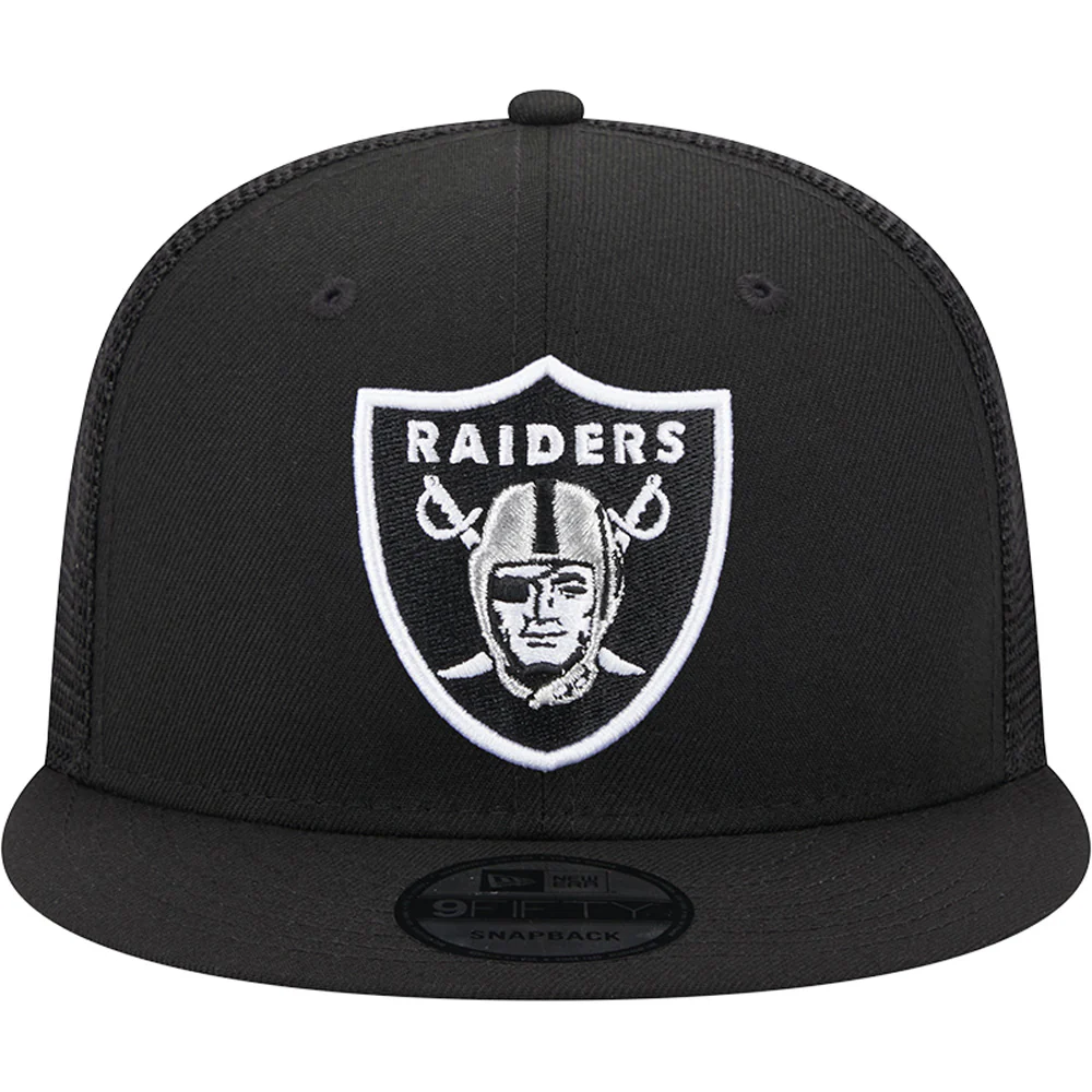 NFL Las Vegas Raiders New Era 9FIFTY Snapback Trucker Hat - Black - Image 3