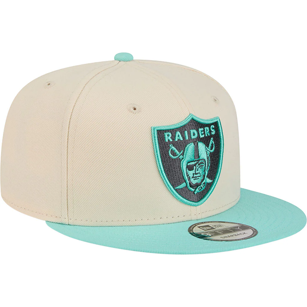 NFL Las Vegas Raiders New Era Two-Tone Aqua 9FIFTY Snapback Hat - Light cream - Image 2