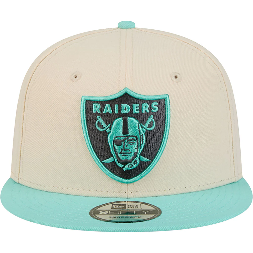 NFL Las Vegas Raiders New Era Two-Tone Aqua 9FIFTY Snapback Hat - Light cream - Image 3