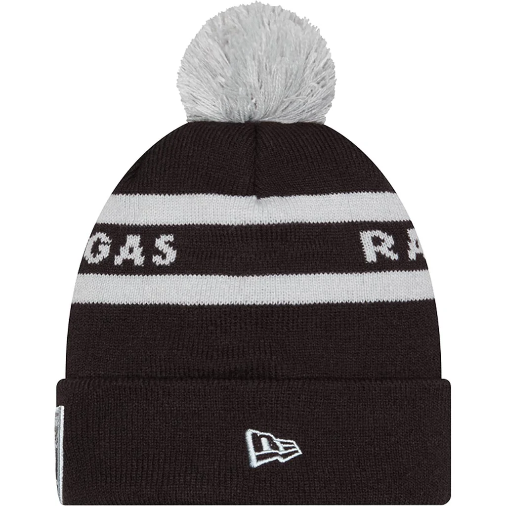 NFL Las Vegas Raiders New Era Two-Tone Text Knit Hat - Black - Image 2