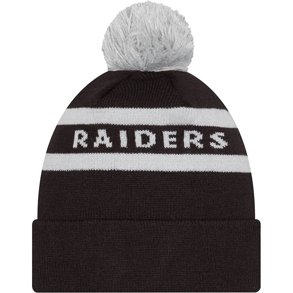 NFL Las Vegas Raiders New Era Two-Tone Text Knit Hat - Black - Image 3