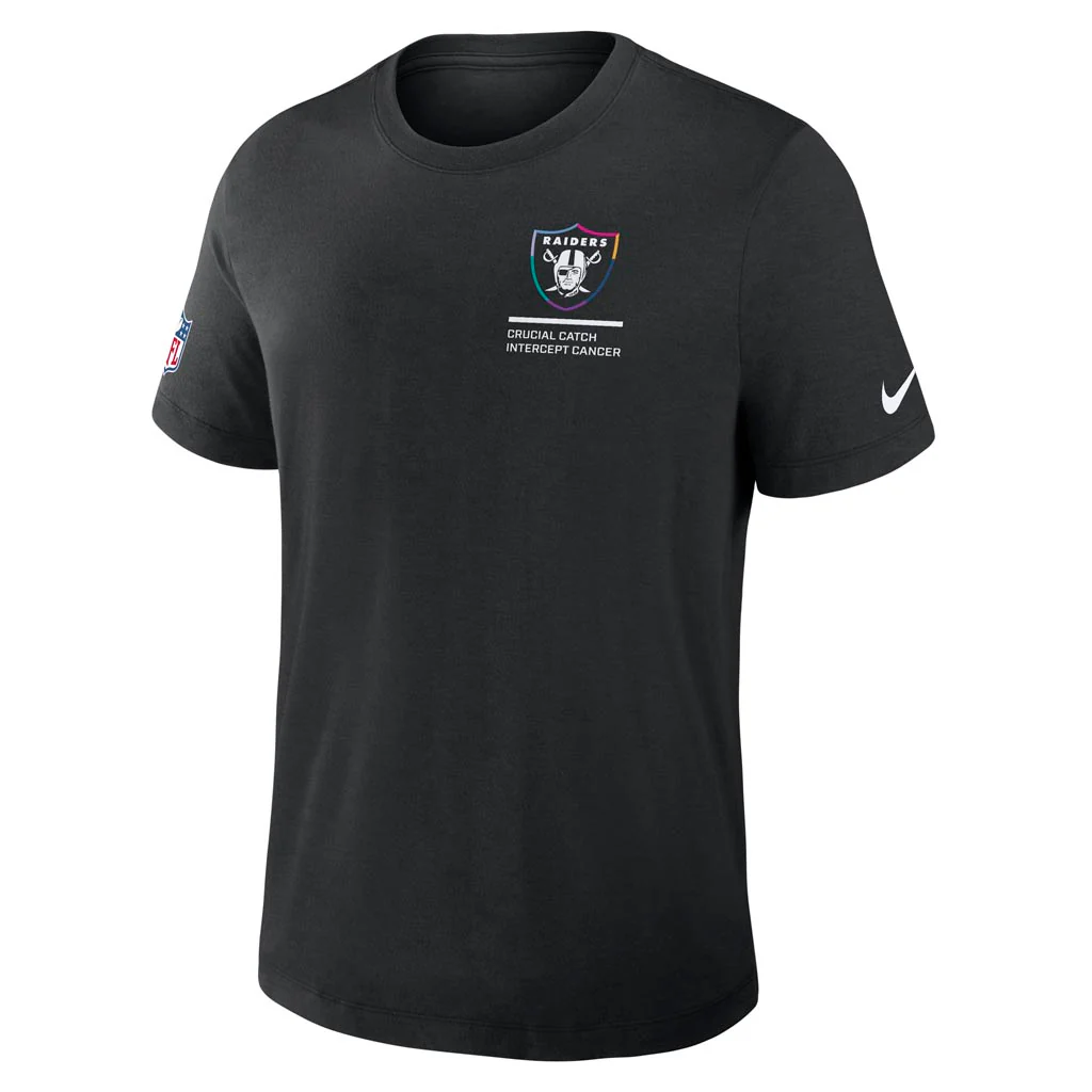NFL Las Vegas Raiders Nike 2025 Crucial Catch Tri-Blend T-Shirt - Black - Image 2