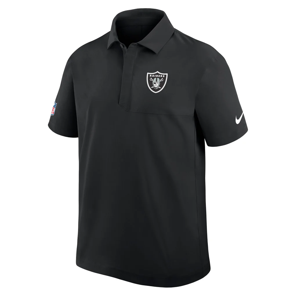 NFL Las Vegas Raiders Nike 2025 Dri-Fit Sideline Woven Polo - Black - Image 2